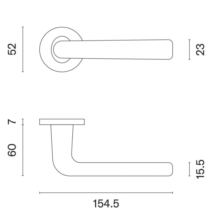 Klamka ENGER APRILE TULIPA ROZETA R SLIM 7MM złoty matowy ASTULIPAR7SKG