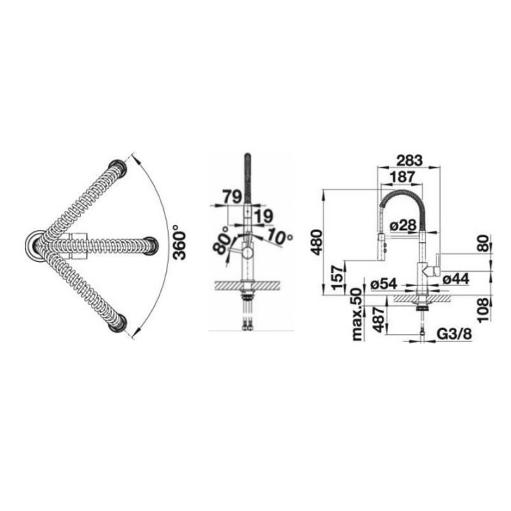 Bateria kuchenna stojąca BLANCO CATRIS-S chrom 521476