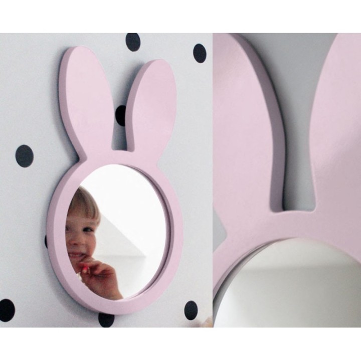 LUSTRO BUNNY RÓŻOWE 30x50cm GieraDesign BNN/R/30x50