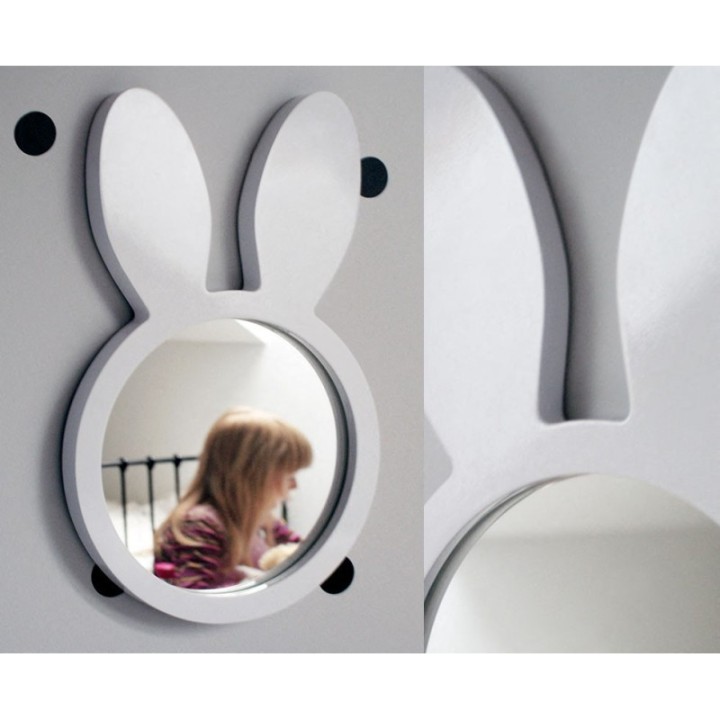 LUSTRO DZIECIĘCE BUNNY BIAŁE 30x50cm GieraDesign BNN/W/30x50