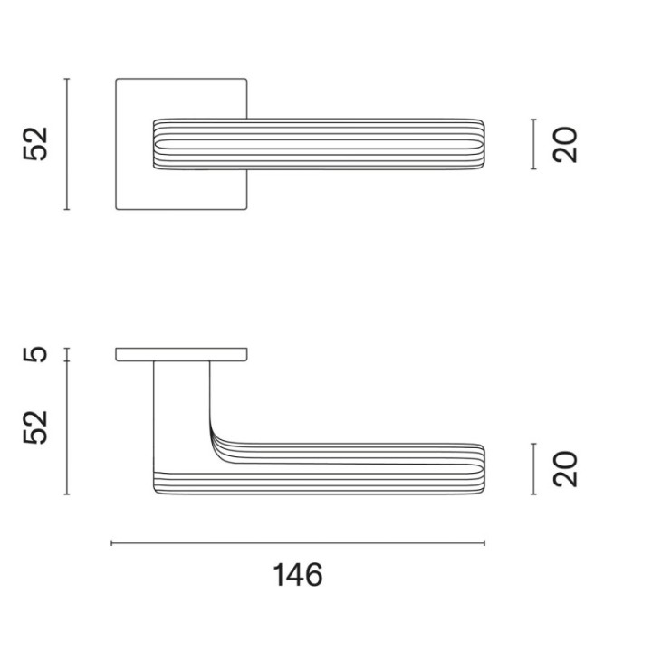 Klamka ENGER APRILE LARICE ROZETA Q SUPER SLIM 5MM chrom polerowany ASLARICEQ5SLC
