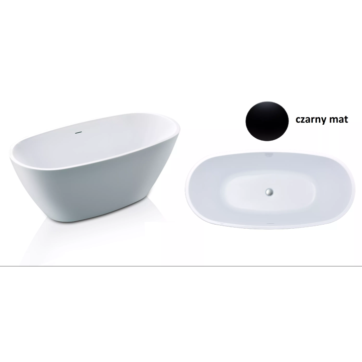 Korek klik- klak do wanny AD naturalnie czarny mat AWA-003CZM