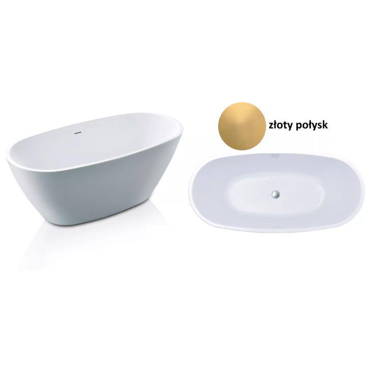 Korek klik- klak do wanny AD naturalnie złoty połysk PVD AWA-003ZP