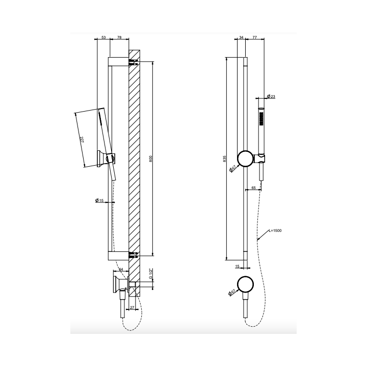 Zestaw natryskowy GESSI ORIGINI chrom 66142031
