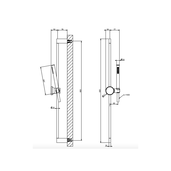 Zestaw natryskowy GESSI ORIGINI chrom 66145031