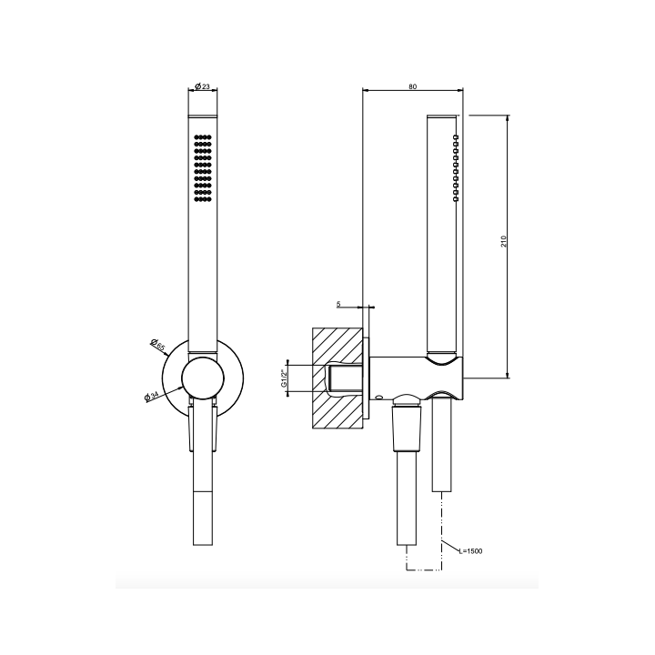 Zestaw natryskowy GESSI ORIGINI chrom 63329031