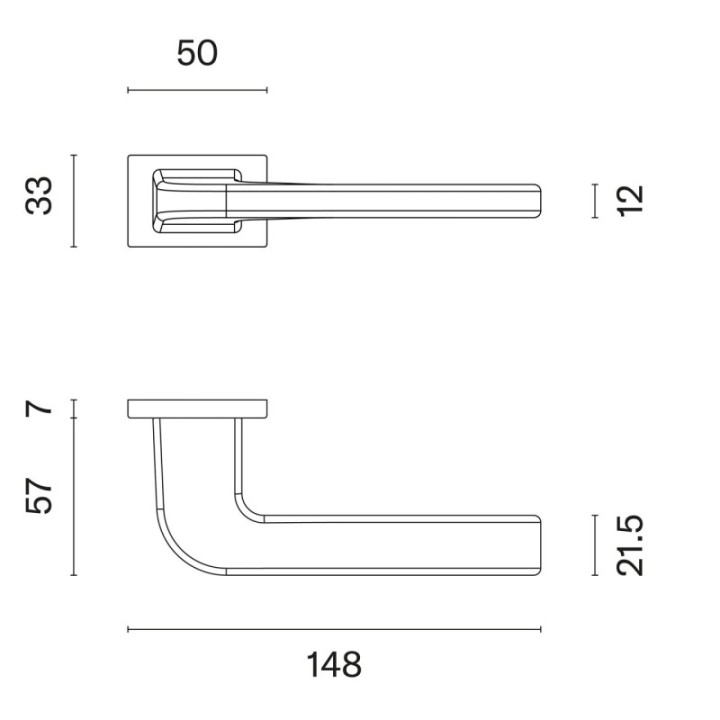 Klamka ENGER APRILE ISMENA ROZETA RT SLIM 7MM chrom polerowany ASISMENART7SLC