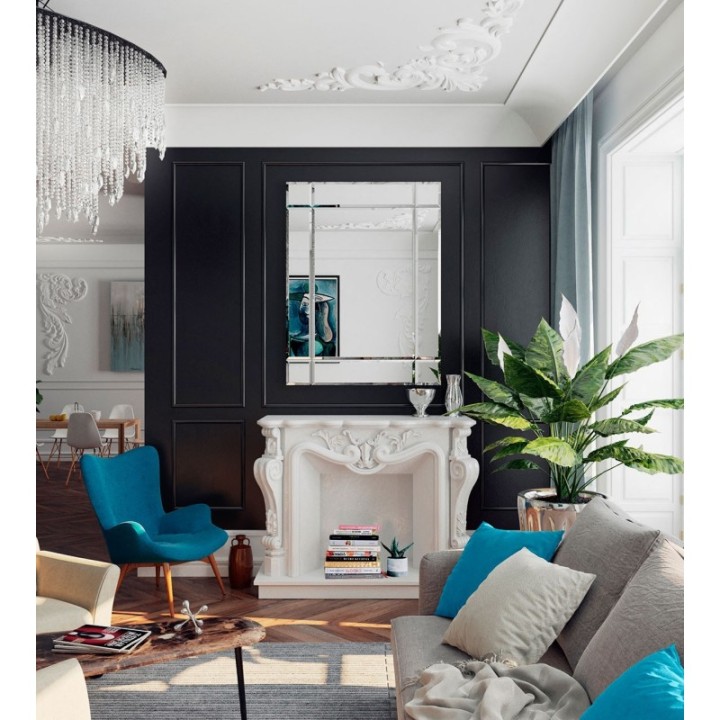 LUSTRO FAZIZ z białą płytą 90x120cm GieraDesign FZS/PW/90x120