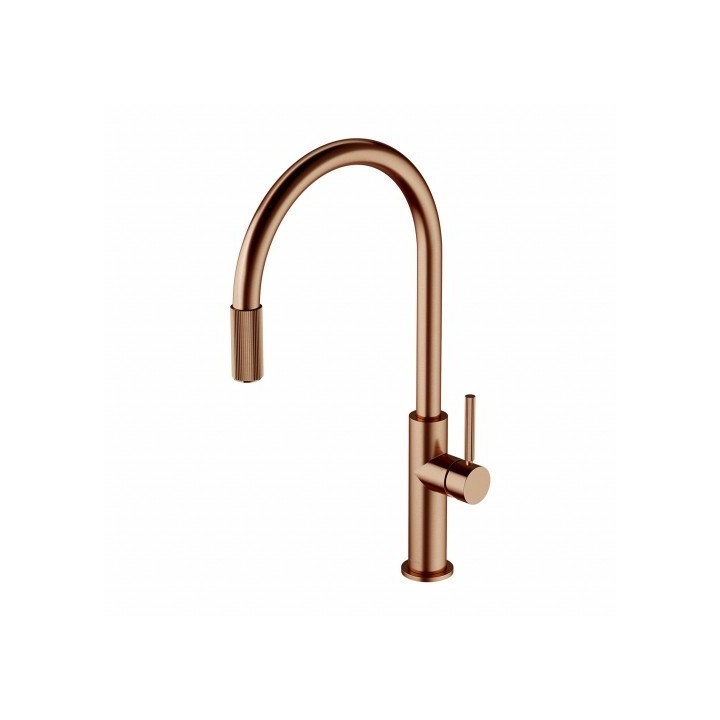 Bateria kuchenna Omnires Switch z zestawem filtrującym miedź szczotkowana SW9057-FD1CPB