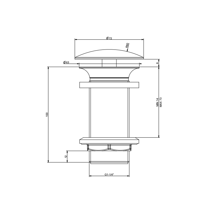 Korek GESSI ORIGINI chrom 01391031