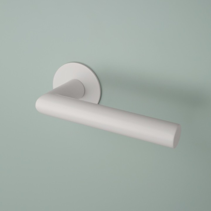 Klamka ENGER STERK OVAL 1750 ROZETA ULTRA SLIM 3MM biały matowy SHOVAL17503MMWH