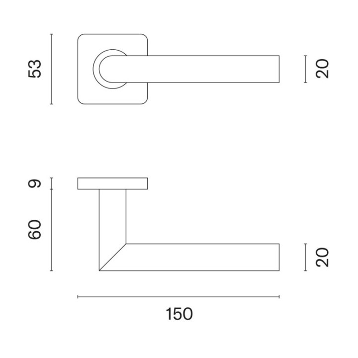 Klamka ENGER STERK KVADRAT 1701 czarny matowy SMKVADRAT1701F5