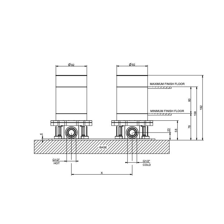 Element zabudowy wolnostojącej baterii GESSI VENTI20 chrom 65099031