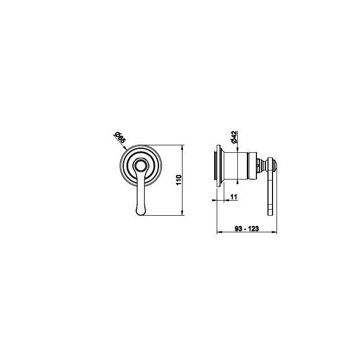Bateria natryskowa 1-drożna GESSI VENTI20 chrom 65131031
