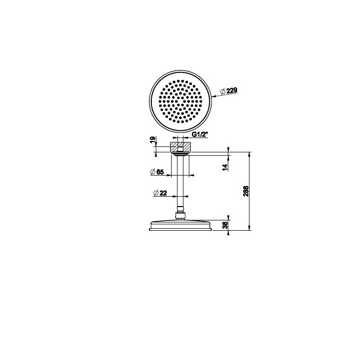 Deszczownica sufitowa 229 mm GESSI VENTI20 chrom 65152031