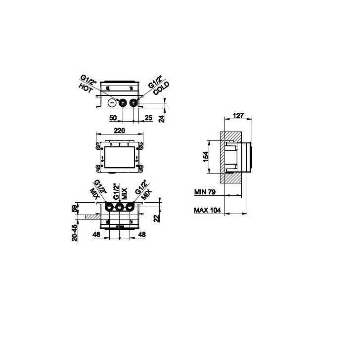 Element podtynkowy do baterii Hi-Fi ECLECTIC GESSI chrom 63001031