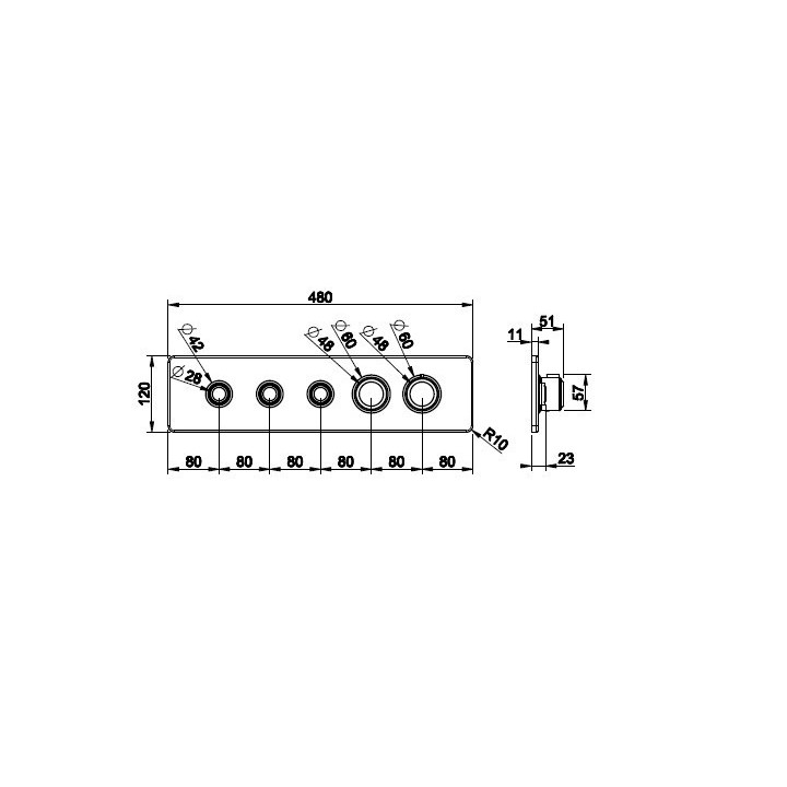 Bateria natryskowa termostatyczna 3-funkcyjna GESSI Hi-Fi ECLECTIC chrom 65224031