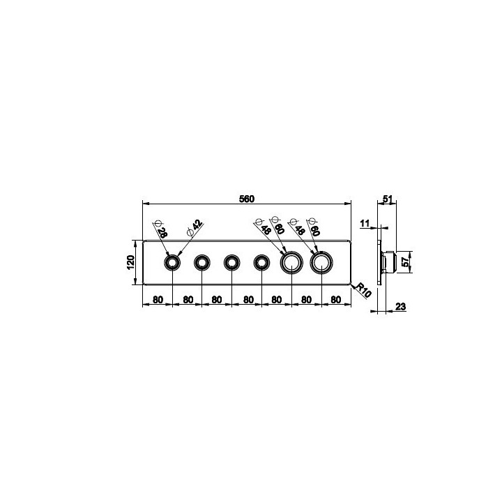 Bateria natryskowa termostatyczna 4-funkcyjna GESSI Hi-Fi ECLECTIC chrom 65226031