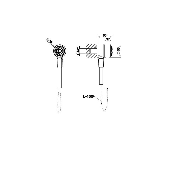 Zestaw prysznicowy magnetyczny GESSI Hi-Fi ECLECTIC chrom 63099031