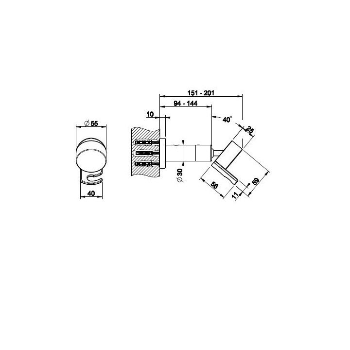 Uchwyt prysznicowy ścienny regulowany GESSI Hi-Fi ECLECTIC chrom 63057031
