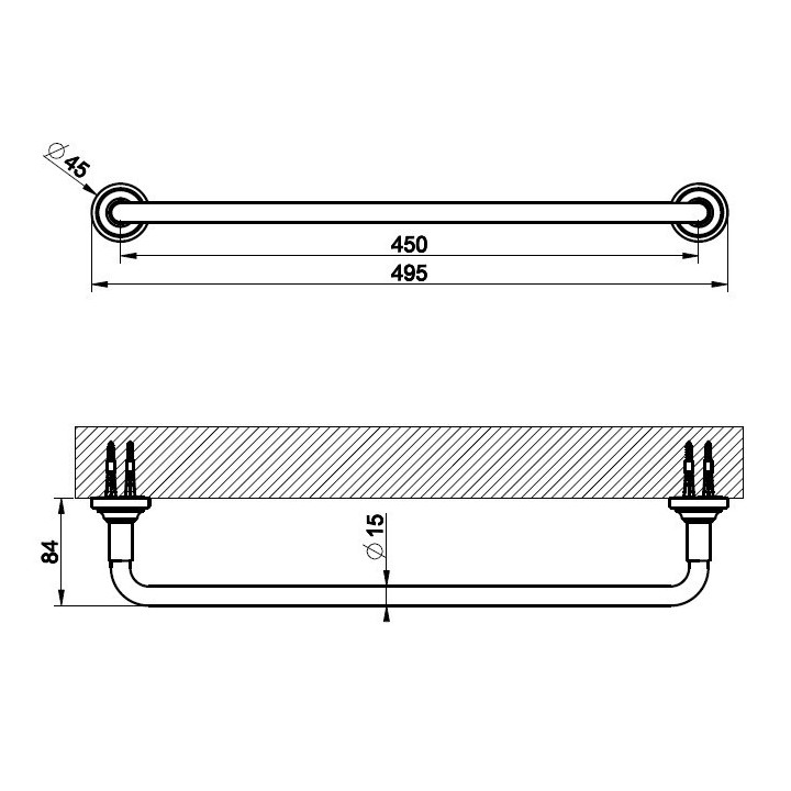 Wieszak na ręcznik 45 cm GESSI VENTI20 chrom 65500031