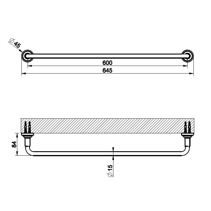 Wieszak na ręcznik 60 cm GESSI VENTI20 chrom 65503031