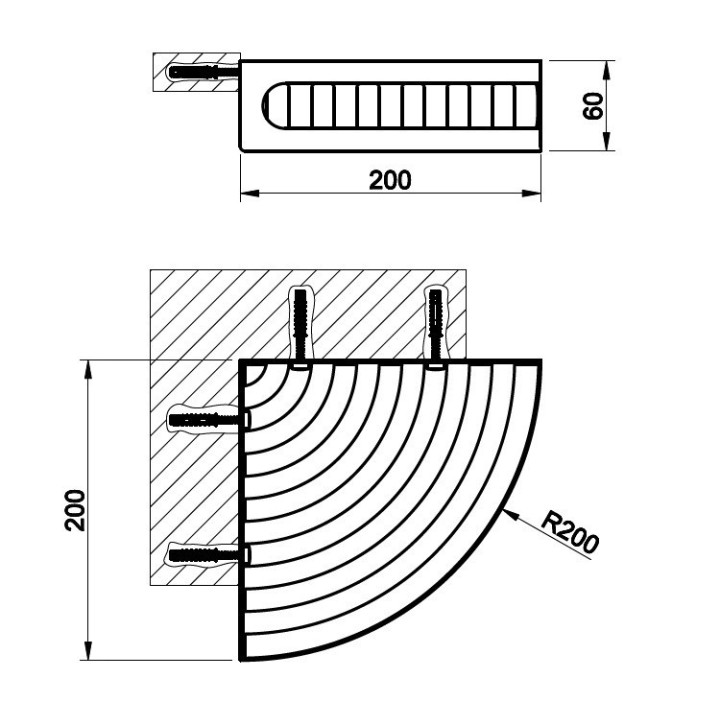 Półka narożna GESSI VENTI20 chrom 59561031