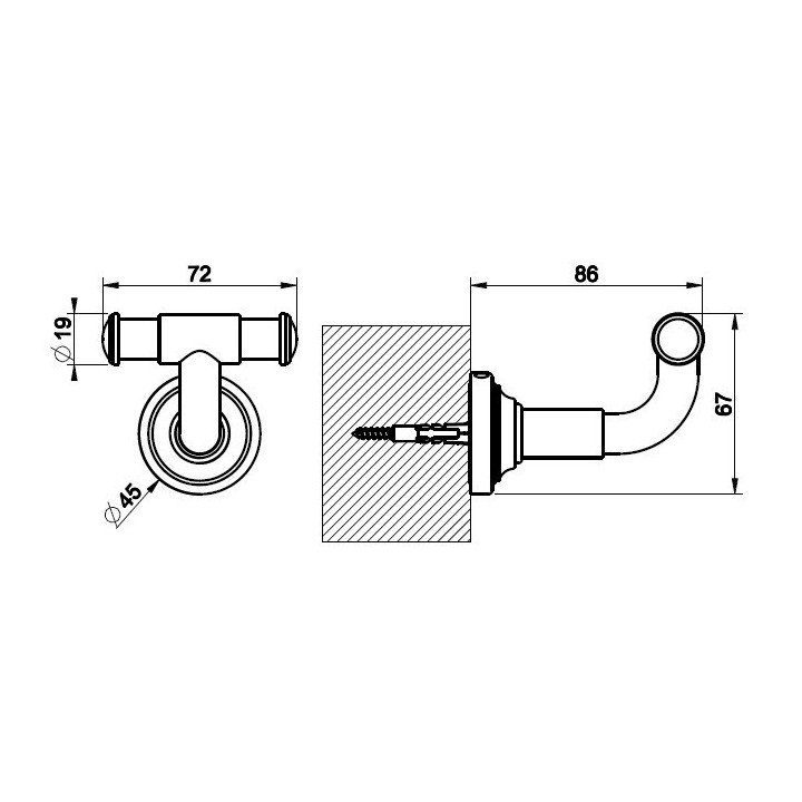 Wieszak na szlafrok GESSI VENTI20 chrom 65521031