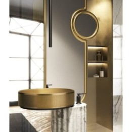 Umywalka nablatowa 40 cm GESSI VENTI20 stal szczotkowana 65601239