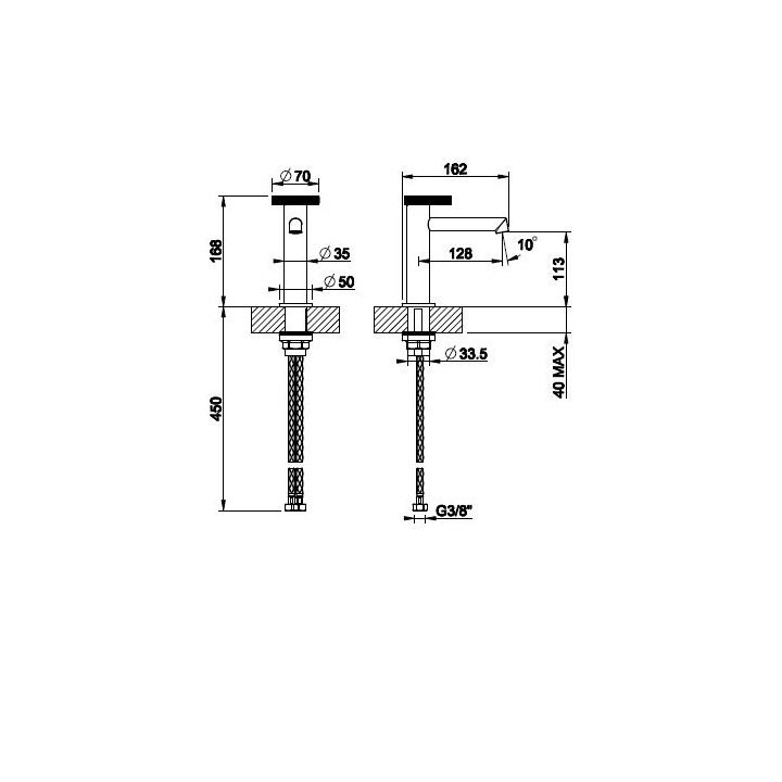 Bateria umywalkowa GESSI ANELLO chrom 63302031