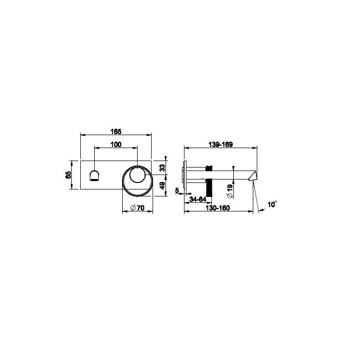 Bateria umywalkowa z krótką wylewką GESSI ANELLO chrom 63388031