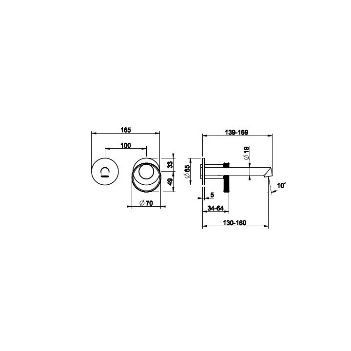 Bateria umywalkowa z krótką wylewką GESSI ANELLO chrom 63381031