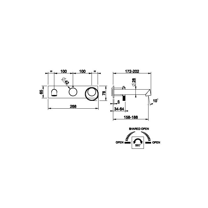 Bateria wannowa 2-drożna GESSI ANELLO chrom 63341031