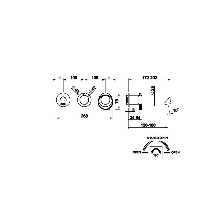 Bateria wannowa 2-drożna GESSI ANELLO chrom 63342031
