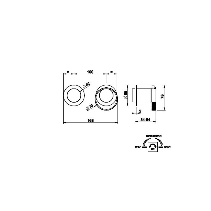 Bateria natryskowa 2-drożna GESSI ANELLO chrom 63380031