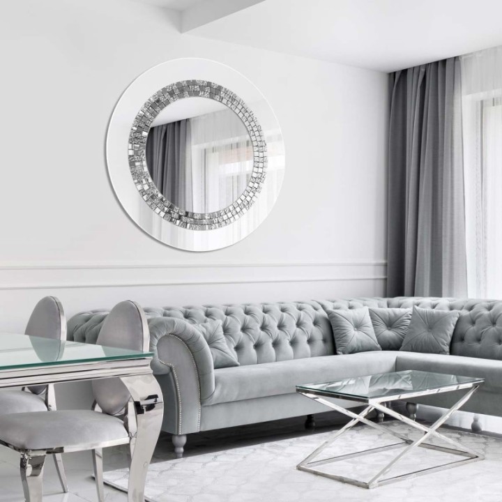 LUSTRO W STYLU GLAMOUR BIAŁE 80cm GieraDesign GLM/W/80