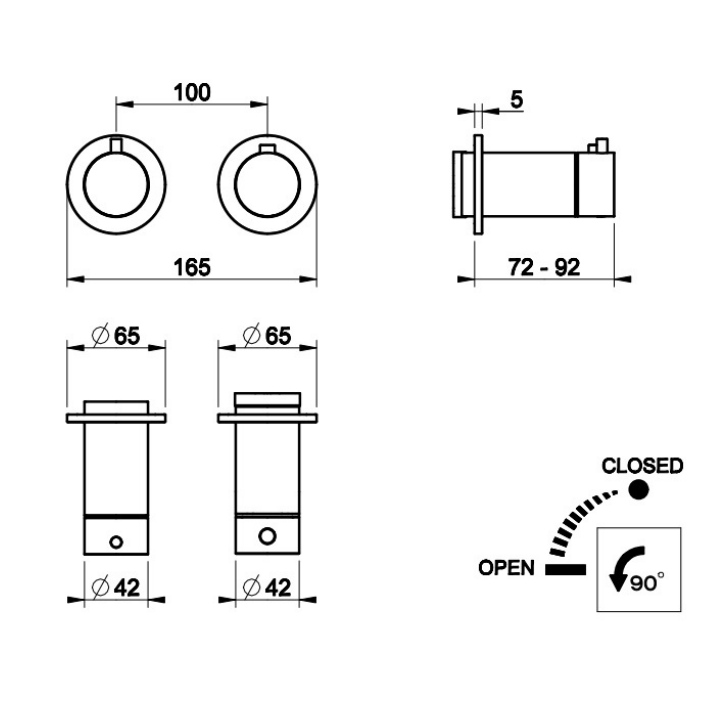Bateria podtynkowa 1-drożna GESSI ANELLO chrom 63331031