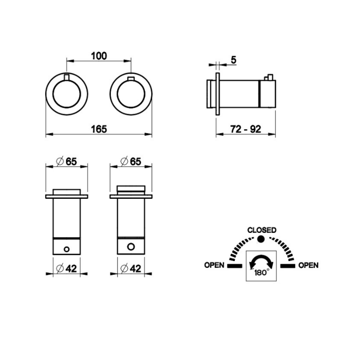 Bateria podtynkowa 2-drożna GESSI ANELLO chrom 63333031