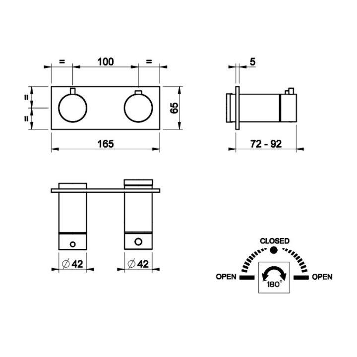 Bateria podtynkowa 2-drożna GESSI ANELLO chrom 63334031
