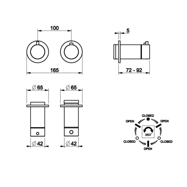Bateria podtynkowa 3-drożna GESSI ANELLO chrom 63335031