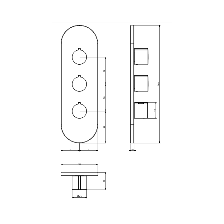 Bateria podtynkowa termostatyczna GESSI ANELLO chrom 43064031