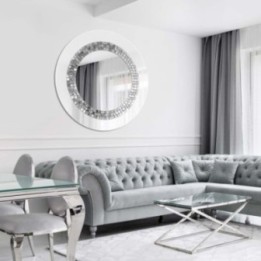 LUSTRO W STYLU GLAMOUR BIAŁE 100cm GLM/W/100