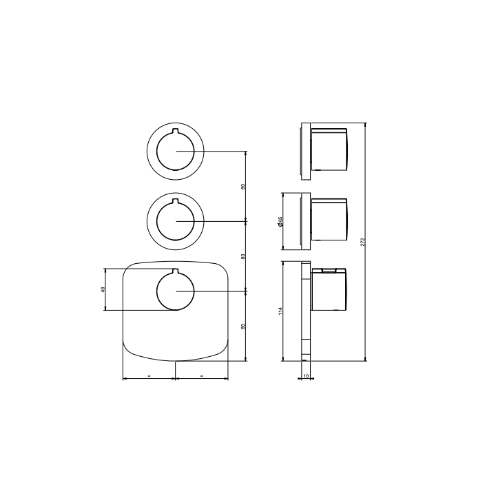 Bateria podtynkowa termostatyczna 2-drożna GESSI ANELLO chrom 43234031