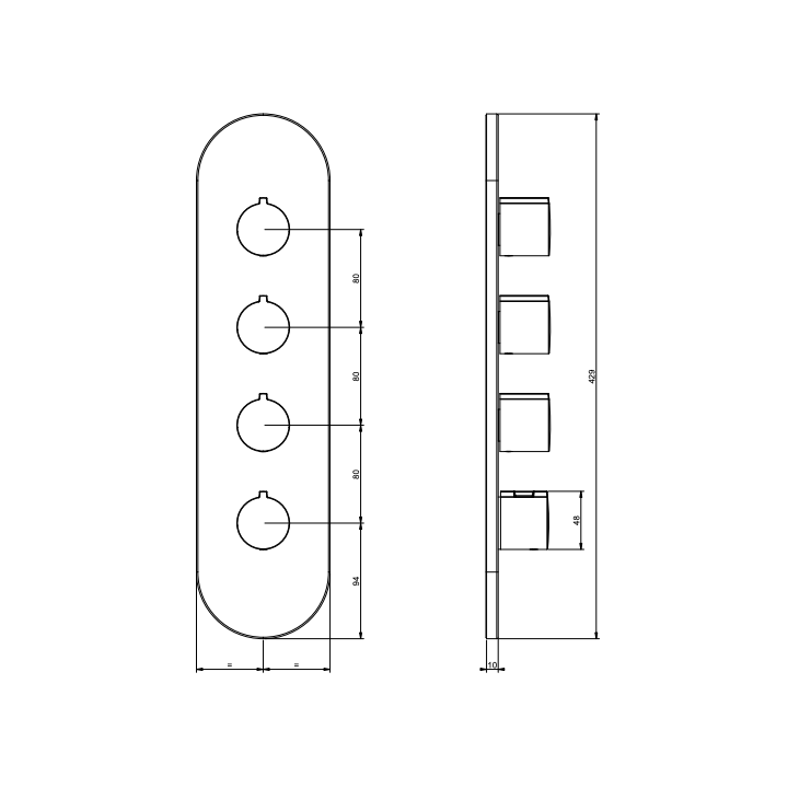 Bateria podtynkowa termostatyczna 3-drożna GESSI ANELLO chrom 43066031