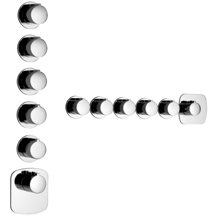 Bateria podtynkowa termostatyczna 5-drożna GESSI ANELLO chrom 43240031