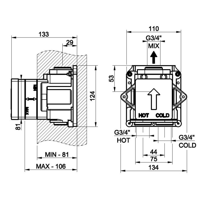 Element podtynkowy do baterii termostatycznej GESSI ANELLO chrom 43281031