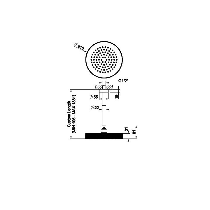 Deszczownica sufitowa 218 mm GESSI ANELLO chrom 63450031