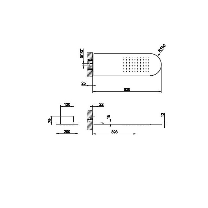 Deszczownica ścienna GESSI ANELLO stal szczotkowana 45163239