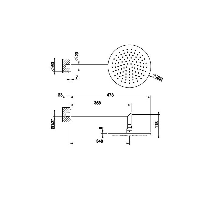 Deszczownica ścienna GESSI ANELLO chrom 63348031