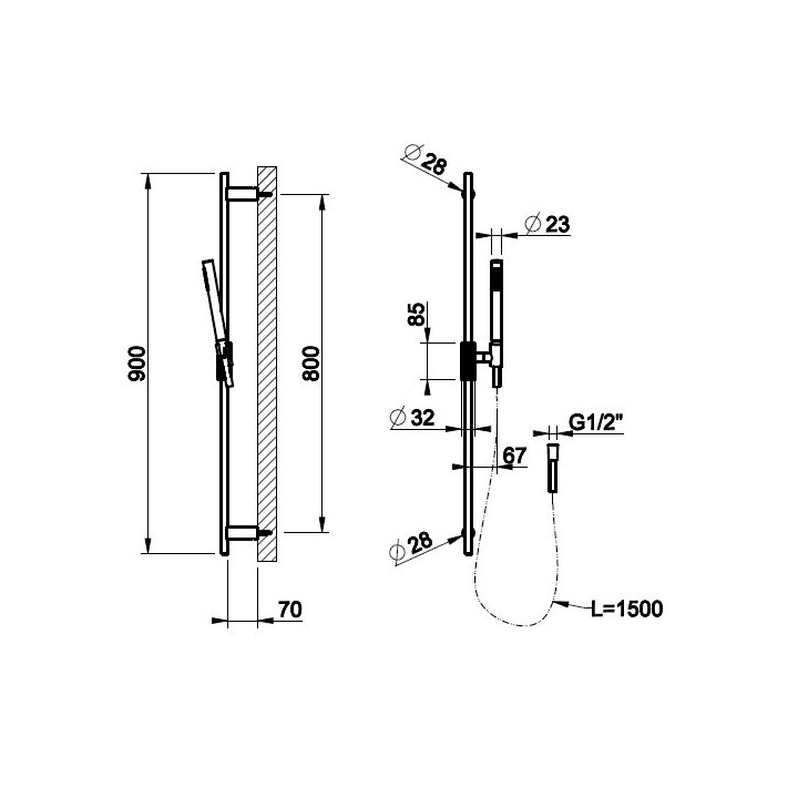Zestaw natryskowy GESSI ANELLO chrom 63484031